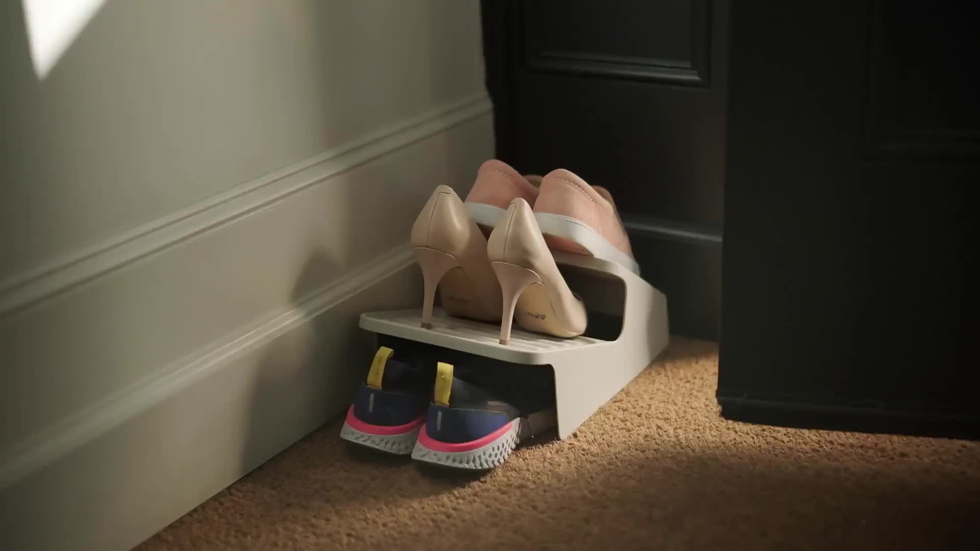 Shoe In邃 Space Saving Shoe Rack Ecru Joseph Joseph Au